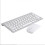 (silver) Lebanghui Mini Wireless Keyboard And Mouse Set Mute Key Caps Multimedia Keyboard For Pc Lapto 1