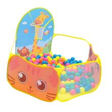 Kids Folding Cartoon Giraffe Ball Pit Tent 120x120x60cm Yellow