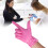100 Stück Nitrilhandschuhe Größe M pink 9  24 cm puderfrei 8