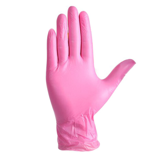 100 Stück Nitrilhandschuhe Größe M pink 9  24 cm puderfrei 1