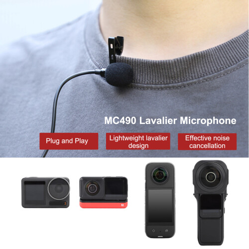 Condense Clip-On Lapel Mic with Type C for Insta360 ONE RS Omnidirectional 2