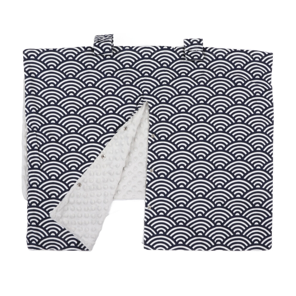 Baby Stroller Sun Shade Full Cotton Windproof UV Cover Black Waves 73x103cm