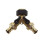 Lebanghui 2-Way Hose Splitter Solid Brass with On Off Valves 1