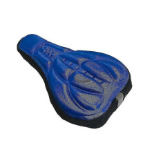(Blue) Lebanghui Mountain Bike 3d Saddle Cover Thick Breathable Super Soft Bicycle Seat Cushion Silicone Sponge Gel