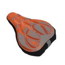 (Orange) Lebanghui Mountain Bike 3d Saddle Cover Thick Breathable Super Soft Bicycle Seat Cushion Silicone Sponge Gel