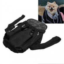 (black) Front Dog Backpack Soft Breathable Portable Legs Out Puppy Carrier Bag for Travel Walking