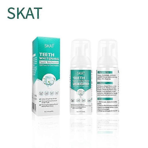 2pcsTeeth Whitening Toothpaste, Foam Toothpaste Tooth Paste Tooth Mousse for Sensitive Teeth, Fluoride-Free Toothpaste 1