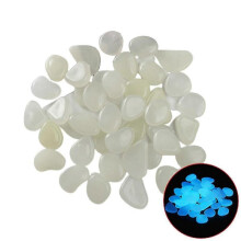 (White) 100pcs Glowing Stones Luminous Cobblestone Decor For Aquarium Fish Tank Garden Yard