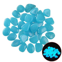 (Navy blue) 100pcs Glowing Stones Luminous Cobblestone Decor For Aquarium Fish Tank Garden Yard