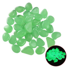 (green) 100pcs Glowing Stones Luminous Cobblestone Decor For Aquarium Fish Tank Garden Yard