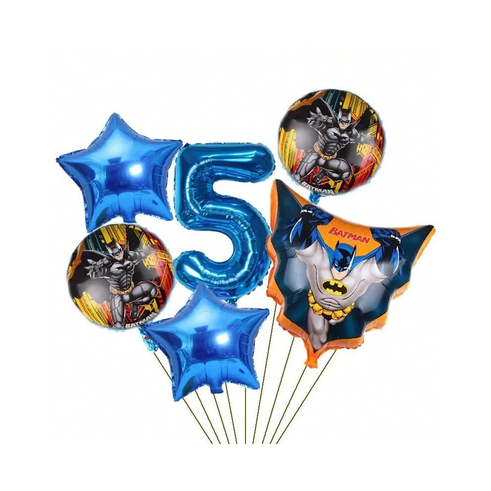 (6pcs-13, 1 pack) 6pcs Cartoon Batman Superhero Baby Shower Boy Balloons Set Number Foil Balloons Children's Birthday Party Balloons Supplies-image-OPC-PJJ5DFD-NEW