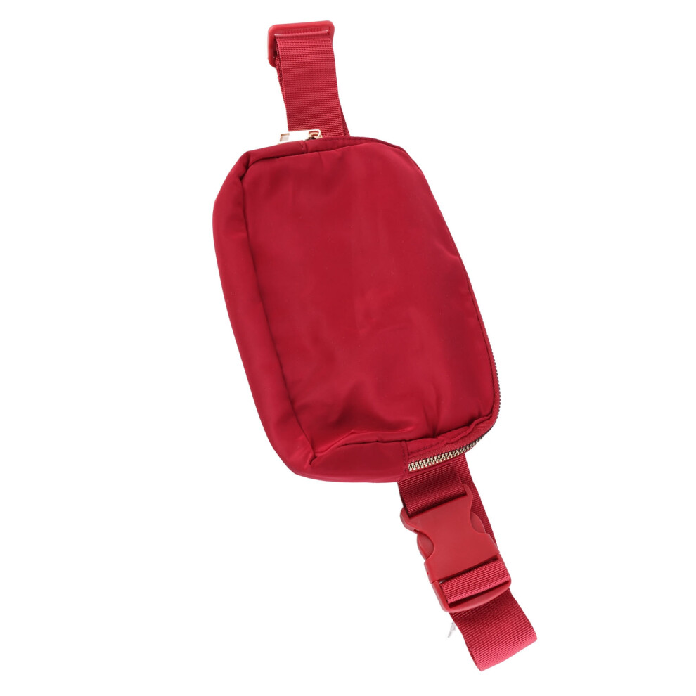 Women's Nylon Fanny Pack Waist Bag â 14x19.5cm, Large Wine Red-image-OPC-PJJ5DGV-NEW