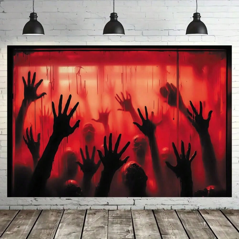 (Polyester 220x150cm, NKY08749) Horror Halloween Decorations Backgrounds for Photographs Blood handprint Skull Death Backdrops Party Adults Portrait P-image-OPC-PJJ5DVF-NEW
