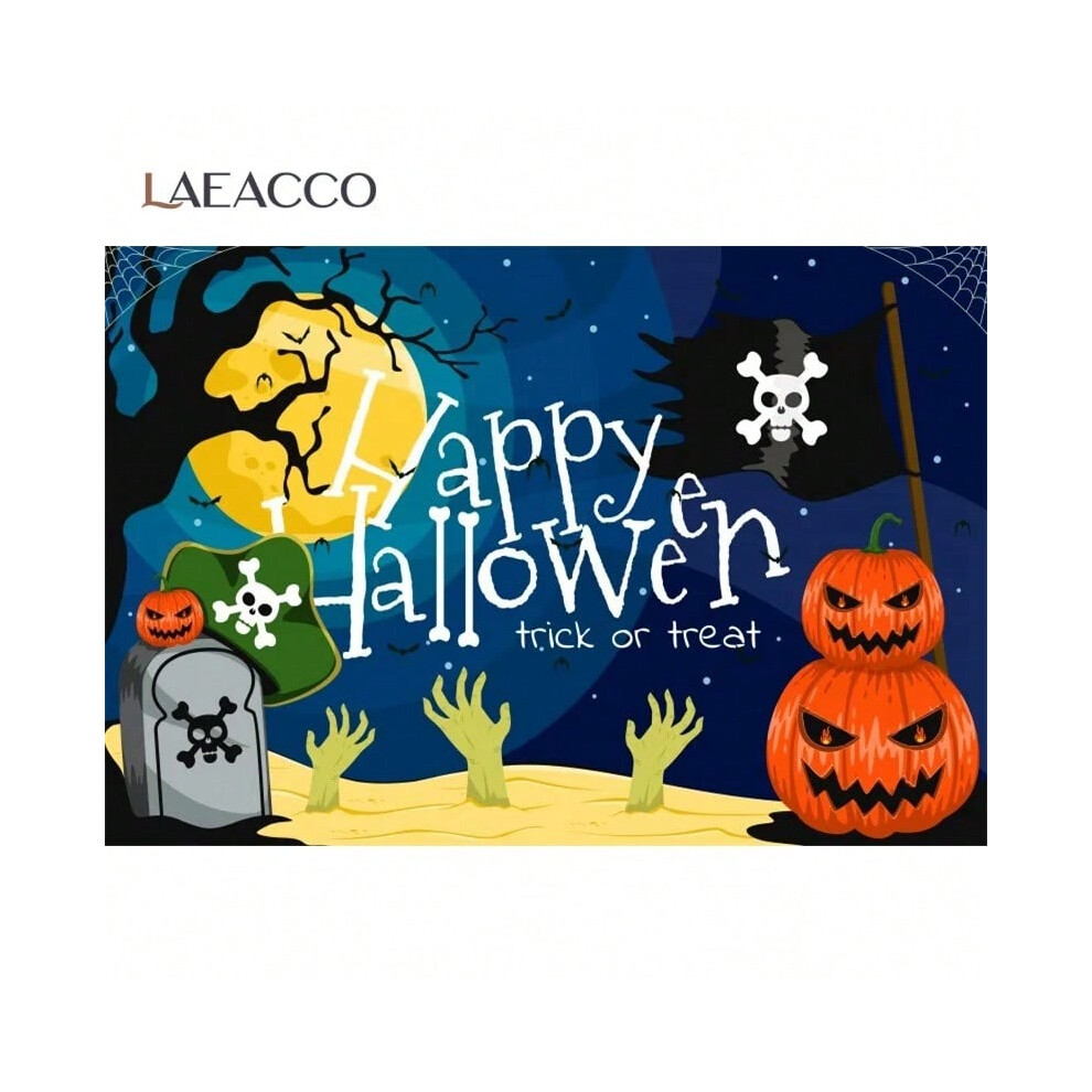 (Thin Cloth 150x100cm, NWH30812) Happy Halloween Backdrop Cartoon Spooky Ghost Kids Birthday Party Banner Trick or Treat Pumpkin Bat Witch Photography-image-OPC-PJJ5F59-NEW