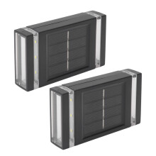 Outdoor 2PCs Solar Wall Sconces with 6 LEDs for Garden Lighting