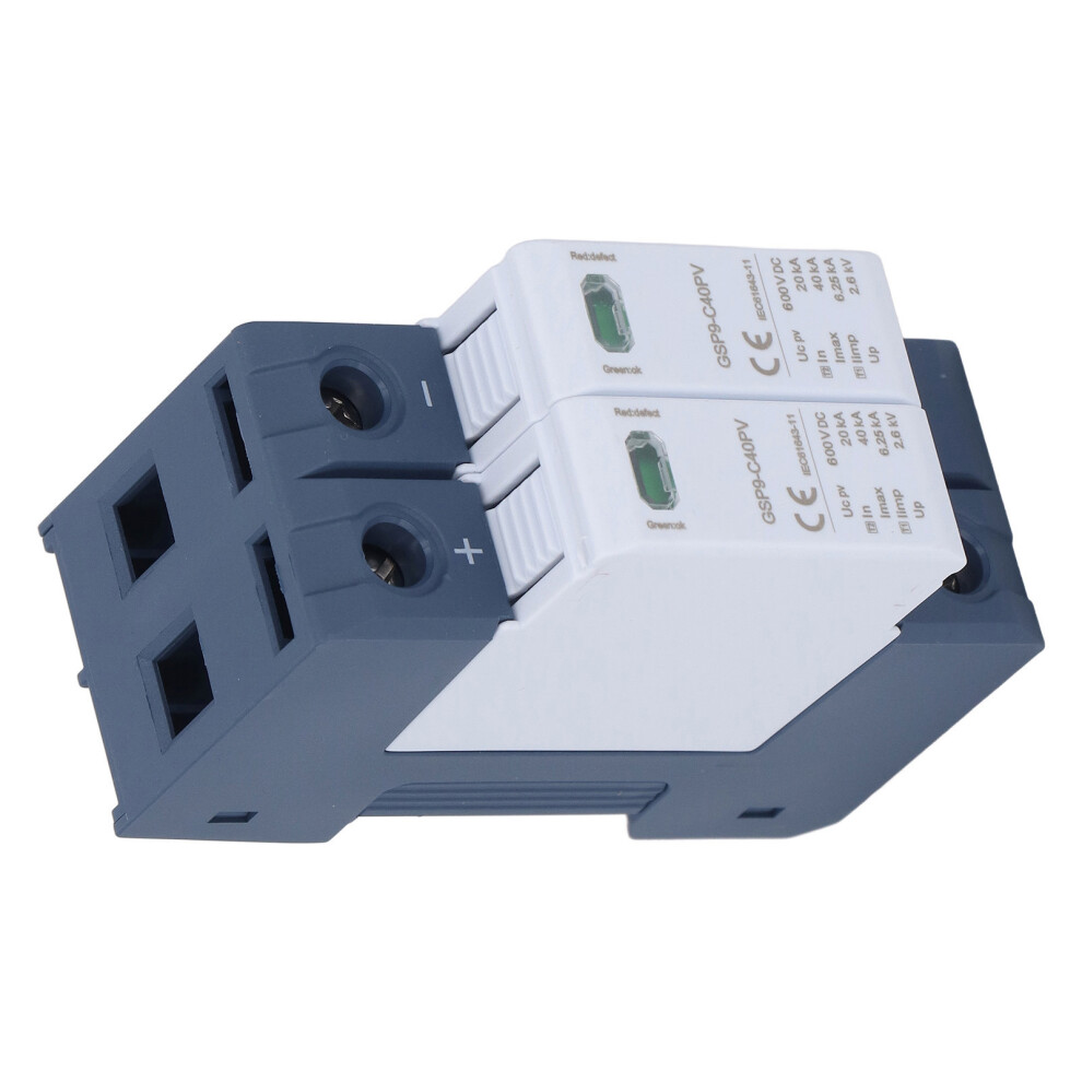 600Vdc Photovoltaic Surge Arrestor 2P 40Ka Din Rail Mount Electrical Device 4981339350348