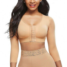 (S, color) Mimigo Womens Shapewear 3/4 Sleeve Arm Shaper Front Closure Compression Bra Post Surgery Posture Corrector Tank Top