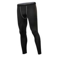 Men's Compression Pants Workout Leggings Grey Line L Fast Drying Athletic Tights
