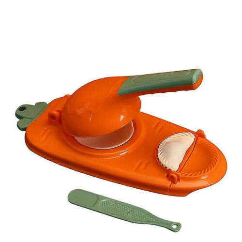 (red) Dumpling Maker Hand-made Small Skin Press Mould Kitchen Gadget Manual Dumpling Making Tool With Spoon