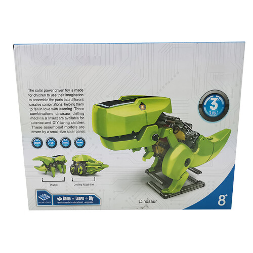 Solar Powered DIY Dinosaur Toy, Interactive Educational Build Kit