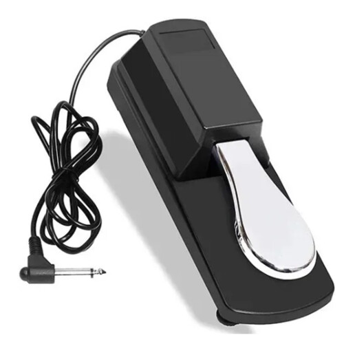 Stable Keyboard Sustain Pedal with Anti-Slip Features - Silver