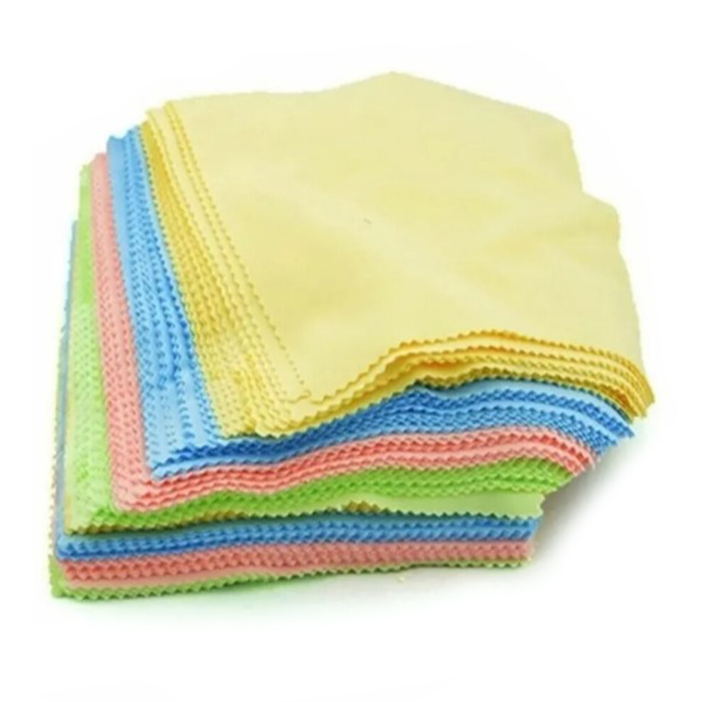 100Pcs Colorful Microfiber Eyeglasses Cleaning Cloths 13x13cm