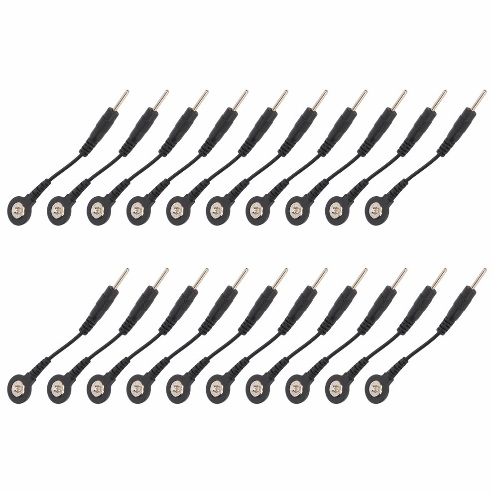 Black 20Pcs Tinsel Wire Electrode Leads For Tens & Therapy Machines 2 Inch