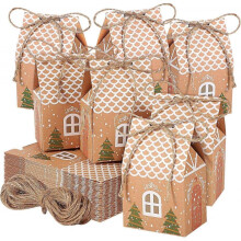 72 Pcs Christmas Party Favor Boxes Mini Christmas Gift Bags, Small Treat Boxes Bulk Candy Box for Party Favor Supplies