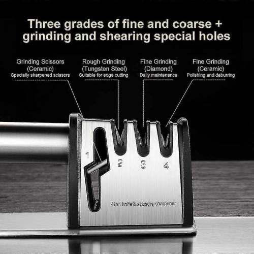 Professional Knife Sharpener, 4-stage Knife Sharpener For Coarse Sharpening And Scissor Grinding 2