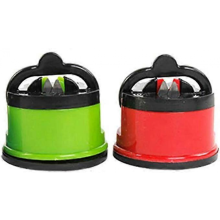 2 Pack Cup sharpener - Knife Sharpener, Kitchen Knife Sharpener with Suction Cup, Sharpens Dull Knives Quickly (Red + Green) One Size