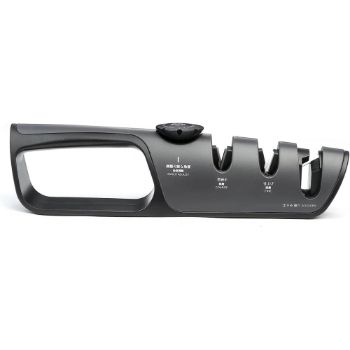 Professional 3 Level Knife Sharpener - Japanese Knife Sharpener with Adjustable Angle Handle and Polishing Kitchen Sharpener