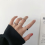 Koude stijl vierdelige set open ringcombinatie eenvoudige meisjesring, 1 set 2
