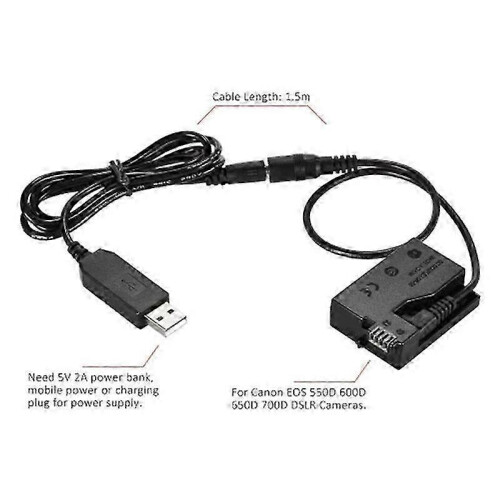 DR-E8 Dummy Battery Compatible Canon EOS 550D 600D 650D 700D DSLR Cameras 1