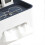 Tissue Box Cover Rectangular Multifunctional Napkin Box Holder with Remote Control Box for Living Room Office White Base Blue Lid 4