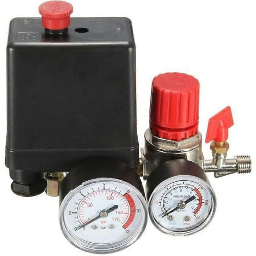 Luftkompressor Mini Regulator 240V 15A Kontrollomkopplarventiltryck med mätare