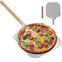 Pelle Ă pizza en aluminium de 26 pouces avec manche en bois