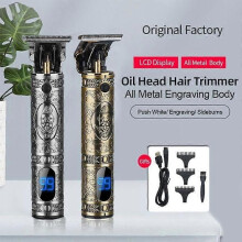 Letouch Nieuwe LCD-scherm haartrimmer Oplaadbare draadloze T-bladtrimmer voor mannen