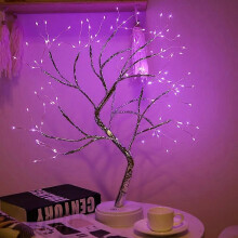(108 LED Rose) Lampe de table créative à LED en forme d'arbre pleine d'étoiles 36/108 LED Interrupteur