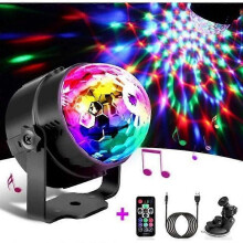 ZGEER - Luce da palcoscenico a sfera a specchio LED con telecomando - Controllo audio - 7 colori