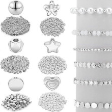 Kit di gioielli da 1200 pezzi, bracciale fai da te, perline di plastica, collana, perline placcate,