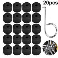 Lot de 20 capuchons de protection hexagonaux pour écrous de roue de 17 mm avec outil de démontage