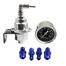 (Argent) 1 ensemble régulateur de pression de carburant universel réglable en aluminium pour voiture