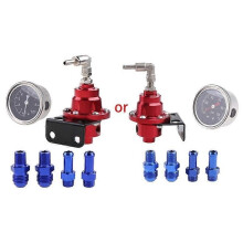 (Rouge) 1 ensemble de régulateur de pression de carburant universel réglable en aluminium pour voiture