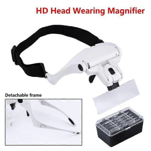 SANLIN BEANS Reading Magnifying Glass - 5 Lenses - Adjustable Headset - LED - Needlework