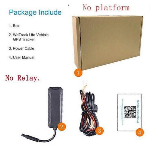 (Pas d'application, pas de relais) Jimi Wetrack Lite GV25 Mini traceur GPS pour véhicule avec LED cachée,