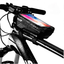 Sacoche de cadre de vélo étanche, sacoche de guidon avant de vélo à écran tactile avec pare-soleil pour