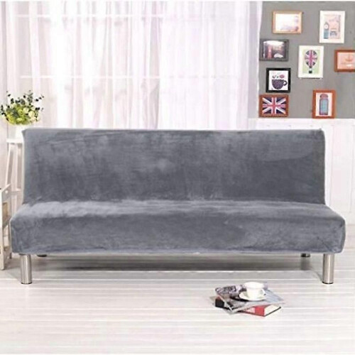 Bäddsoffa Överdrag - Enfärgad Grå - Elastisk - Storlek 180-210cm