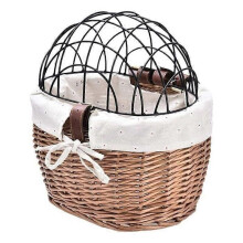 Panier de guidon avant de vélo pour chat et chien, siège pour animal de compagnie, en osier tissé à