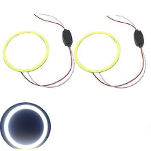 (Blanc 2 pièces 130 mm sans couvercle) 1/2 pièces 130 mm 140 mm COB Angel Eyes sans couvercle Auto Halo