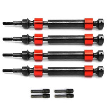 (Röd)4st hårdstål splined CVD-drivaxel för Traxxas 1/10 Maxx 4S 89076-4 RC biluppgraderingsdelar Tillbehör